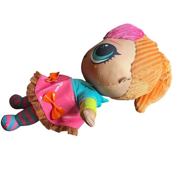 LOL Surprise Neon Pink QT Huggable Soft Plush Doll Red Hair 16” 2020 MGA - Picture 10 of 12